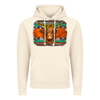 Vintage Artic highland cow western background Vintage Hoodie - Jasminsmagicworld