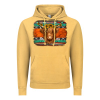 Vintage Mustard highland cow western background Vintage Hoodie - Jasminsmagicworld