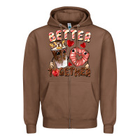 Chestnut Better together Valentine's Day Zipper Hoodie - FaDigitalArtStudio