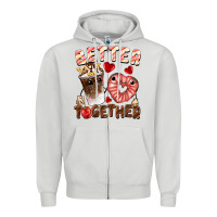 Dove Grey Better together Valentine's Day Zipper Hoodie - FaDigitalArtStudio