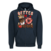 Navy Better together Valentine's Day Zipper Hoodie - FaDigitalArtStudio