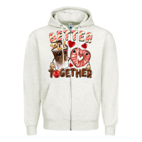 Oatmeal Heather Better together Valentine's Day Zipper Hoodie - FaDigitalArtStudio