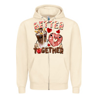 Sandshell Better together Valentine's Day Zipper Hoodie - FaDigitalArtStudio