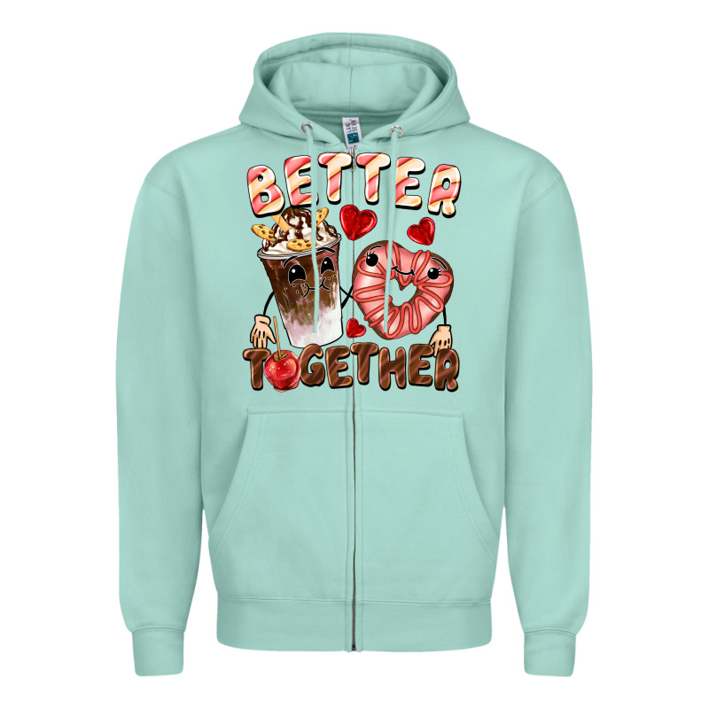 Better Together Valentine's Day Zipper Hoodie by FaDigitalArtStudio | Teevron