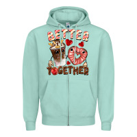 Seafoam Better together Valentine's Day Zipper Hoodie - FaDigitalArtStudio