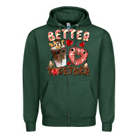 Sports Green Better together Valentine's Day Zipper Hoodie - FaDigitalArtStudio
