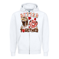 White Better together Valentine's Day Zipper Hoodie - FaDigitalArtStudio