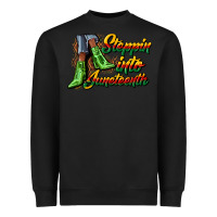 Black steppin into juneteenth heels Heavyweight Sweatshirt - CowGirlArtShop