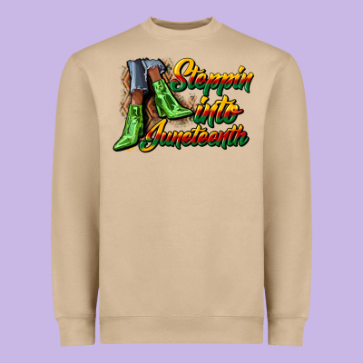 Steppin Into Juneteenth Heels Heavyweight Sweatshirt Designed By Cowgirlartshop