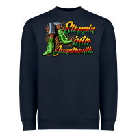 Navy steppin into juneteenth heels Heavyweight Sweatshirt - CowGirlArtShop