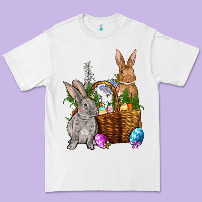Bunnys Carrots Eggs With Basket Easter Premium Tee Designed By Nancycooperartshop