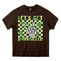 Chocolate Brown let's get shamrocked Heavy Core Tee - MaliasSmallBusiness