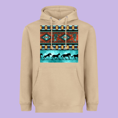Native American Aztec Seamless Pattern Heavyweight Hoodie Designed By Bundleandbundleshop