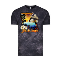 Cloud Black louisiana  sunset map magnolia Vintage Tee - BarkalooDesign
