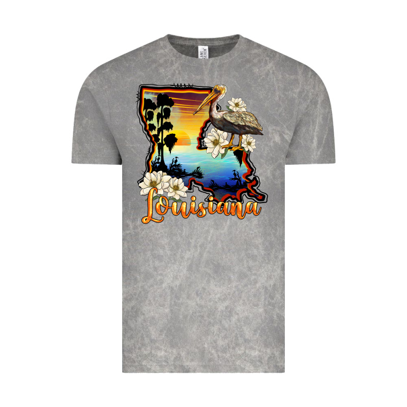 Louisiana  Sunset Map Magnolia Vintage Tee by BarkalooDesign | Teevron