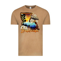 Vintage Camel louisiana  sunset map magnolia Vintage Tee - BarkalooDesign