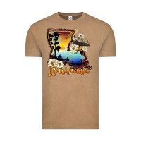 Vintage Coffee louisiana  sunset map magnolia Vintage Tee - BarkalooDesign