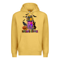 Antique Gold Horror Coffee Premium Hoodie - FaDigitalArtStudio