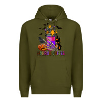 Army Green Horror Coffee Premium Hoodie - FaDigitalArtStudio