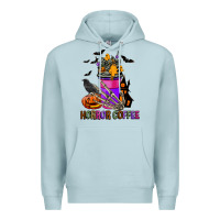 Blue Mist Horror Coffee Premium Hoodie - FaDigitalArtStudio