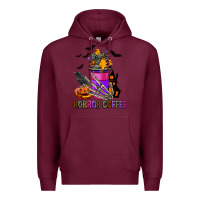 Burgundy Horror Coffee Premium Hoodie - FaDigitalArtStudio