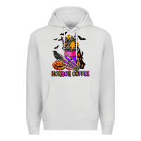 Dove Grey Horror Coffee Premium Hoodie - FaDigitalArtStudio