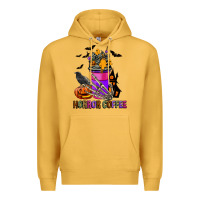 Mustard Horror Coffee Premium Hoodie - FaDigitalArtStudio
