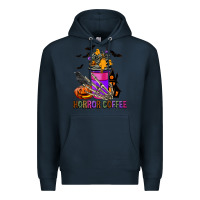 Navy Horror Coffee Premium Hoodie - FaDigitalArtStudio