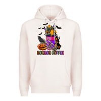 Pale Pink Horror Coffee Premium Hoodie - FaDigitalArtStudio