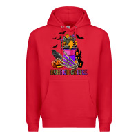 Red Horror Coffee Premium Hoodie - FaDigitalArtStudio
