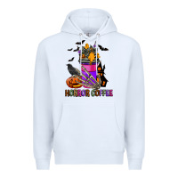 White Horror Coffee Premium Hoodie - FaDigitalArtStudio