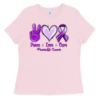 Bubblegum Pink Pace Love Cure Pancreatic Cancer Ladies Tee - Jasminsmagicworld