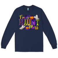 Navy I'm a Haunt Mess Long Sleeve Tee - texasbilliewilder