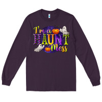 Plum I'm a Haunt Mess Long Sleeve Tee - texasbilliewilder