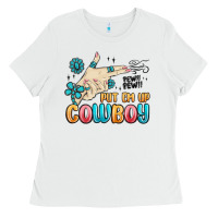 White western turquoise put em up cowboy Ladies Tee - MaliasSmallBusiness
