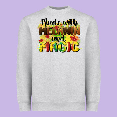 Made With Melanin And Magic Heavyweight Sweatshirt Designed By Cowgirlartshop