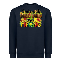Navy made with melanin and magic Heavyweight Sweatshirt - CowGirlArtShop