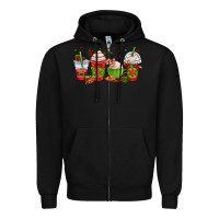 Black christmas coffee cups Zipper Hoodie - OliviaCreatesArt