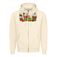 Sandshell christmas coffee cups Zipper Hoodie - OliviaCreatesArt