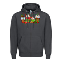 Smoke christmas coffee cups Zipper Hoodie - OliviaCreatesArt