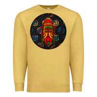 Antique Gold african masks round earrings 2 Premium Sweatshirt - BundleAndBundleShop