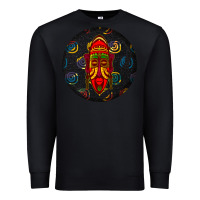 Black african masks round earrings 2 Premium Sweatshirt - BundleAndBundleShop