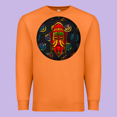 African Masks Round Earrings 2 Premium Sweatshirt Designed By Bundleandbundleshop