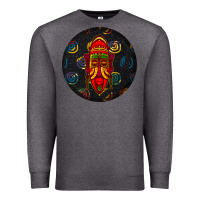 Charcoal Heather african masks round earrings 2 Premium Sweatshirt - BundleAndBundleShop