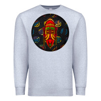 Heather Grey african masks round earrings 2 Premium Sweatshirt - BundleAndBundleShop