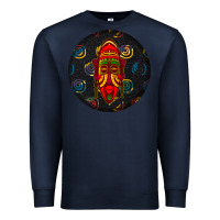 Navy african masks round earrings 2 Premium Sweatshirt - BundleAndBundleShop