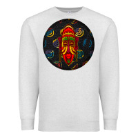 Oatmeal Heather african masks round earrings 2 Premium Sweatshirt - BundleAndBundleShop
