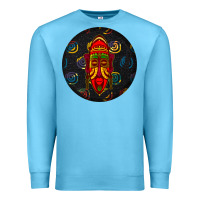Ocean Blue african masks round earrings 2 Premium Sweatshirt - BundleAndBundleShop