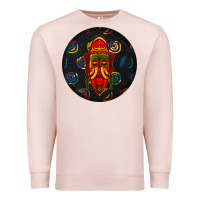 Pale Pink african masks round earrings 2 Premium Sweatshirt - BundleAndBundleShop