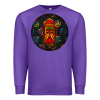 Purple african masks round earrings 2 Premium Sweatshirt - BundleAndBundleShop